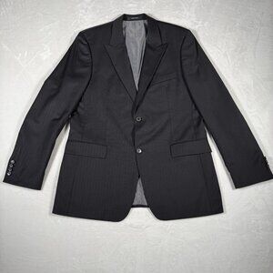 Hugo Boss Blazer Men Size 42L Striped Perelli Movie US 2-Button Jacket Wool GUC